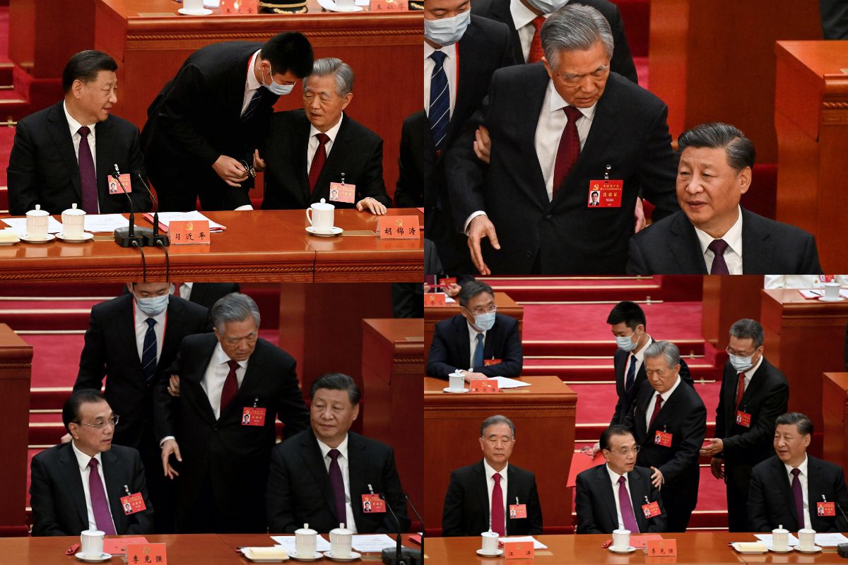 Foto:AFP|VIDEO: ¡Qué humillación! Xi Jinping ordena sacar a su predecesor Hu Jintao del Congreso del PCC