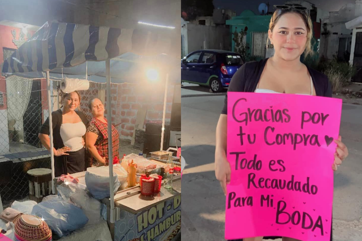 Foto:Facebook Lia Vargas|¡Ay el amor! Pareja abre puesto de hot dogs para reunir dinero para su boda