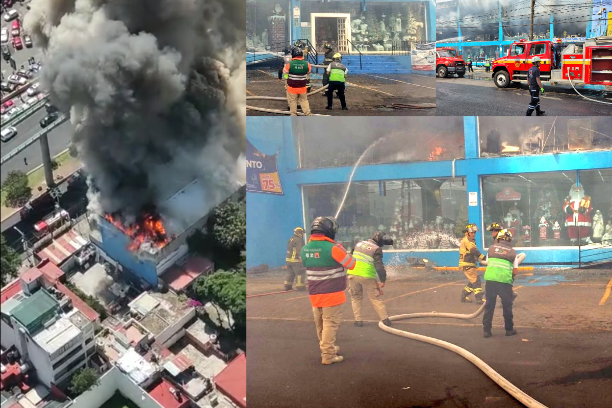 Se registró un incendio en un negocio ubicado en la alcaldía Álvaro Obregón de la Ciudad de México.