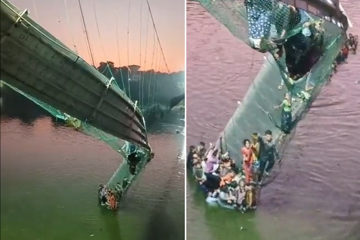 Estas son las fotos y videos más impactantes que dejo la ciada del puente colgante en India