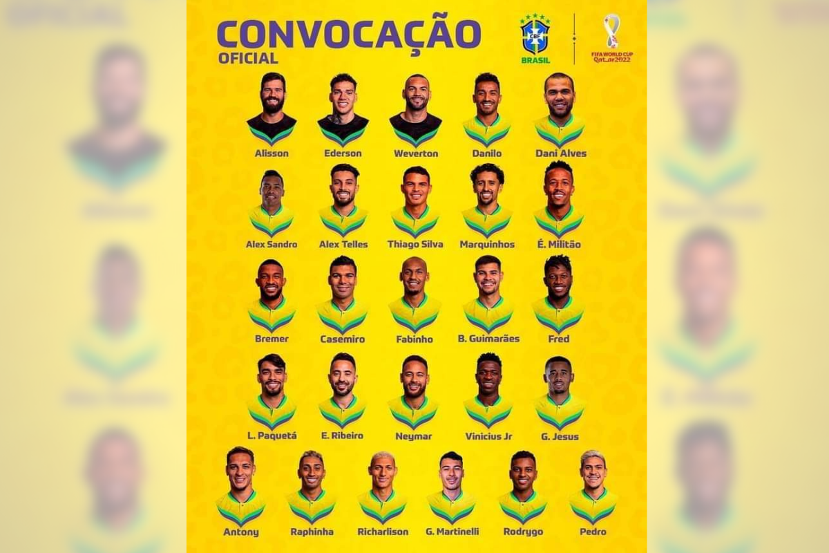 Foto: Twitter | Brasil con Neymar y Dani Alves a Qatar, pero sin Firmino ni Coutinho