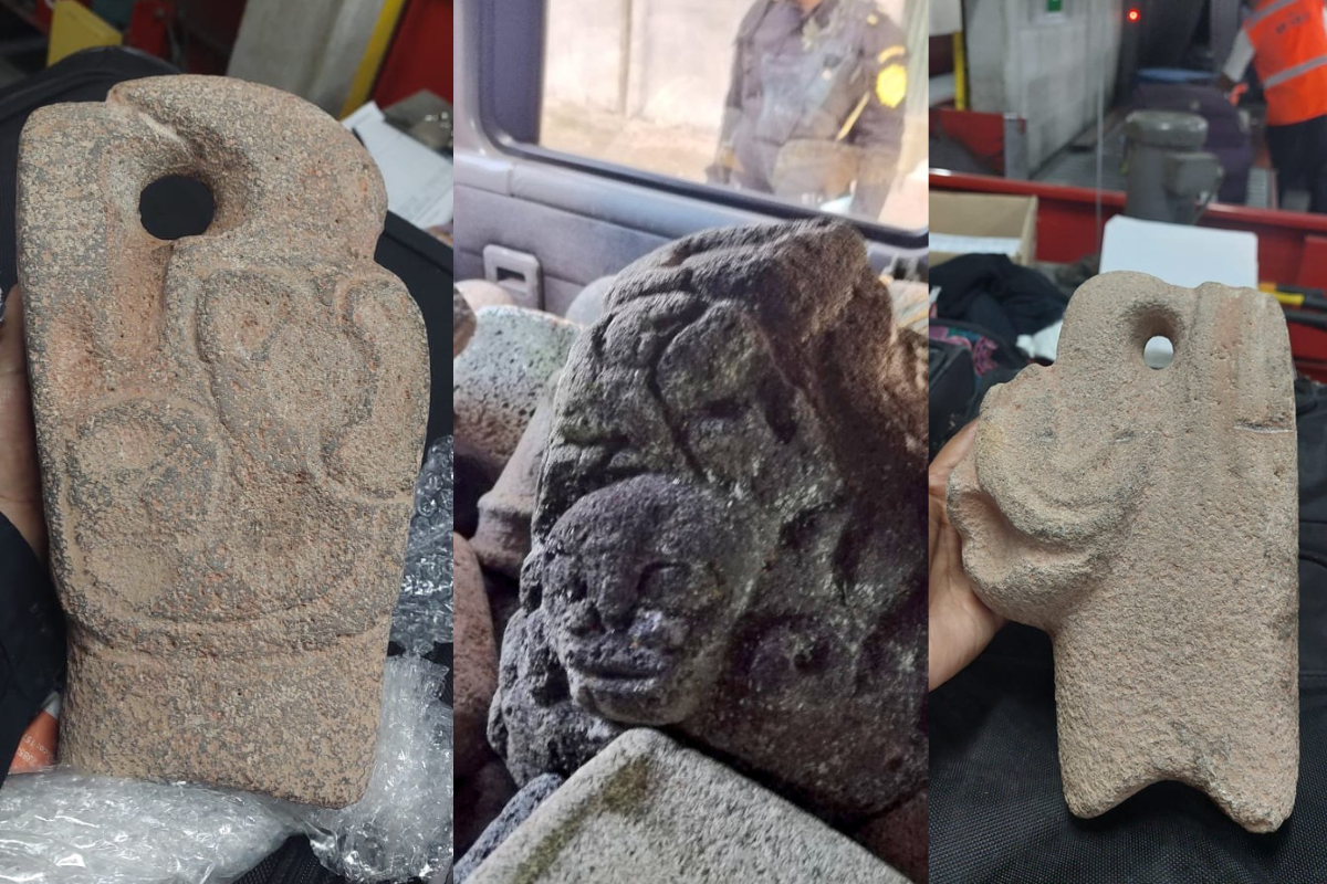 Foto: Twitter | Detenidos dos estadounidenses con 166 piezas mayas prehispánicas en Guatemala