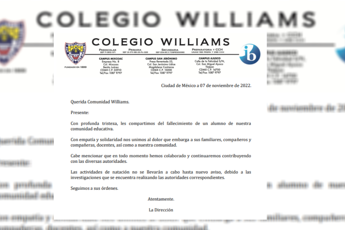 Familaires del menor ahogado denunciaron negligencia por parte del Colegio Williams.
