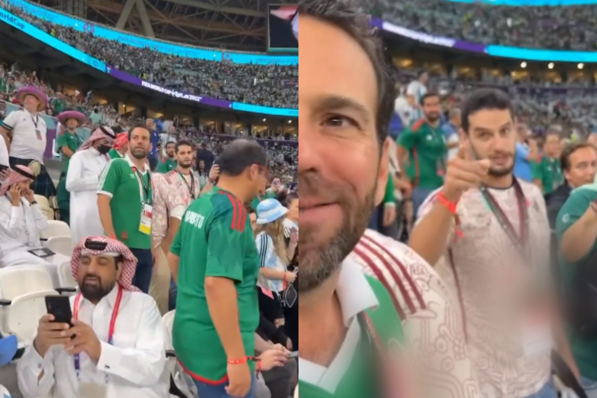 Foto:Captura de pantalla|VIDEO: Poncho De Nigris le canta un “tiro” a Adrián Marcelo en el Mundial de Qatar 2022
