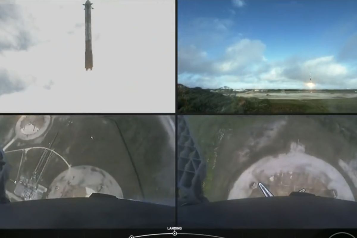 Foto:Captura de pantalla|¡Se fue! SpaceX de Elon Musk lanza cohete Falcon Heavy