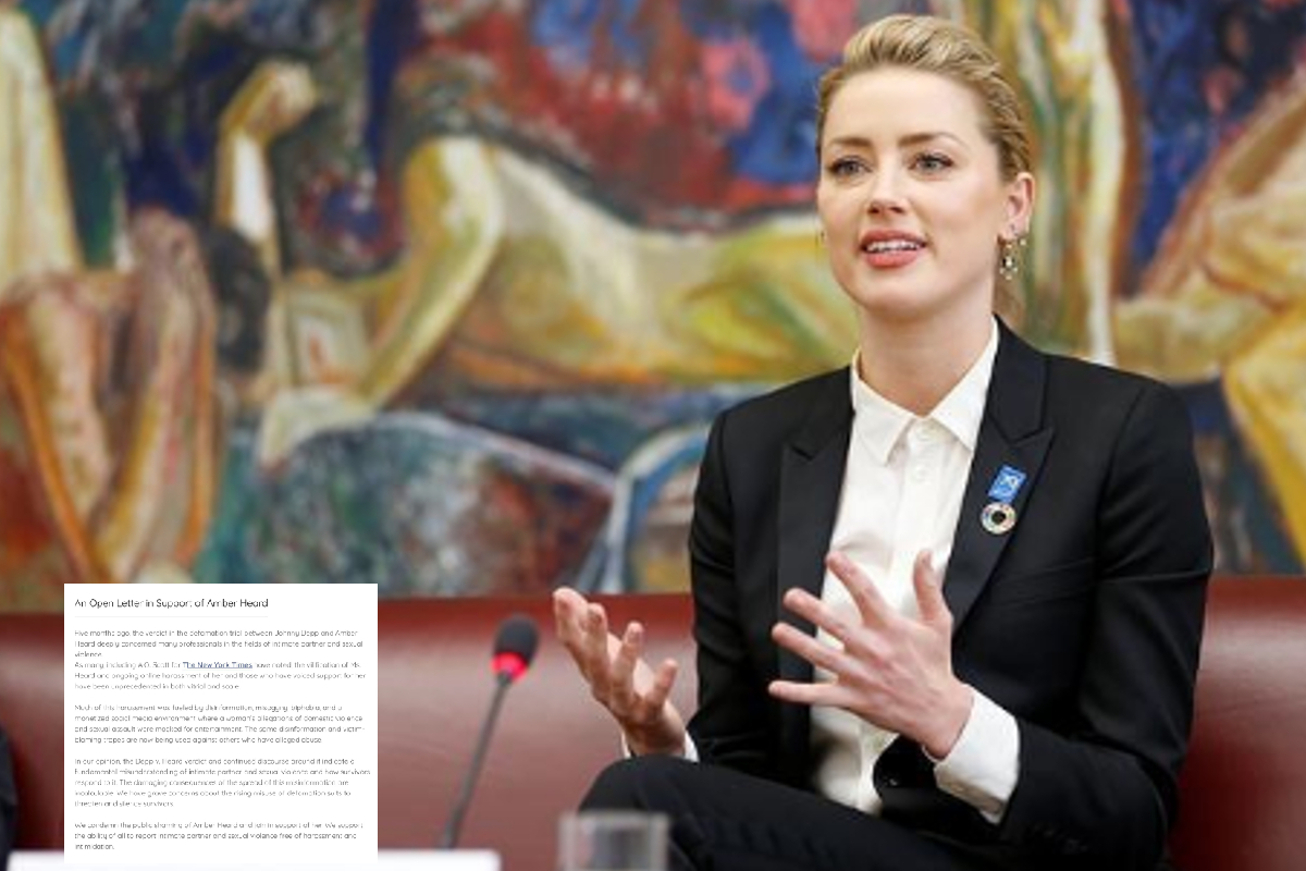 Más de 130 personas de diversos grupos feministas, firmaron una carta abierta en apoyo a Amber Heard, tras perder el juicio con Johnny Depp