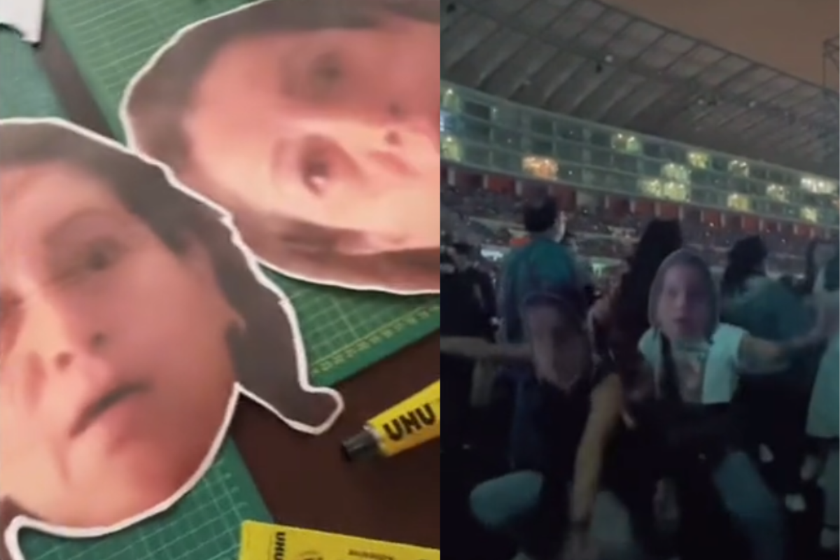 Foto TikTok | ¡Reaparece ‘mamá Safaera’! Fanáticas llevan máscaras con su cara a concierto de Bad Bunny