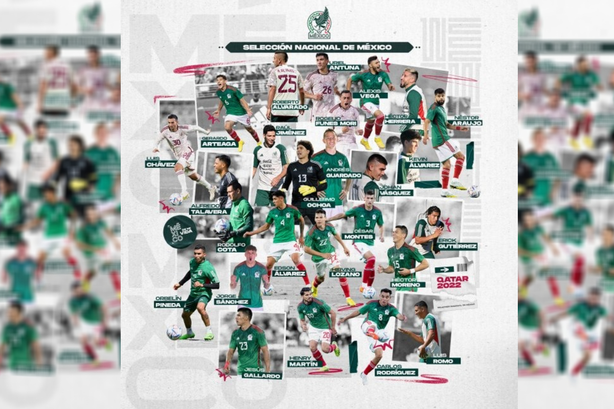 Estos son los 26 jugadores convocados a la Selección Mexicana para el Mundial de Qatar 2022.