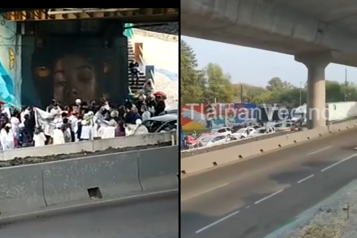 captura | Manifestantes colapsan circulación en la México-Cuernavaca.