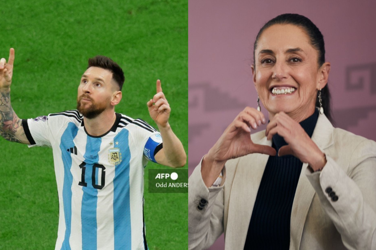 Foto:Cuartoscuro y AFP|"Gran equipo" Claudia Sheinbaum demuestra su apoyo a la Selección Argentina