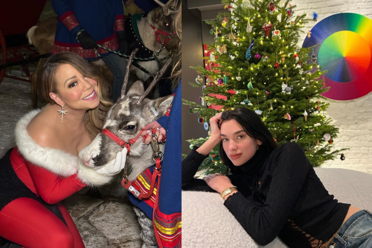 Foto: @MariahCarey/@DUALIPA | Mariah Carey y Dua Lipa desearon una feliz Navidad a sus seguidores.