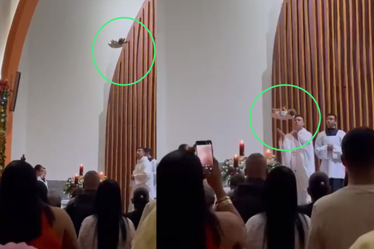 Niño Dios bajó "volado" desde el techo de una iglesia durante la misa de Nochebuena