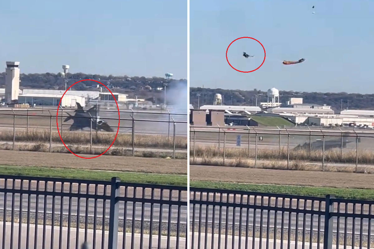 Capta video choque de avión militar en Texas.