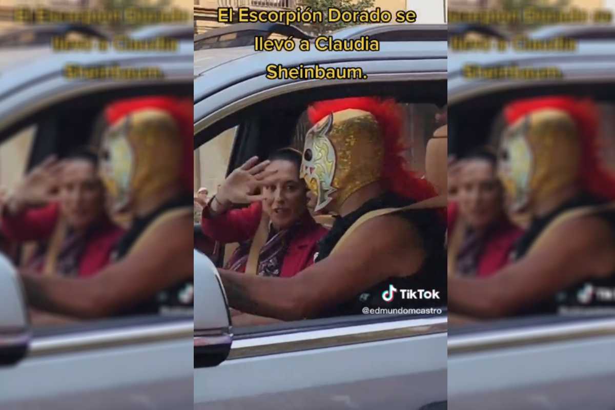 Un video captó a la jefa de Gobierno, Claudia Sheinbaum en una camioneta con el Escorpión Dorado.
