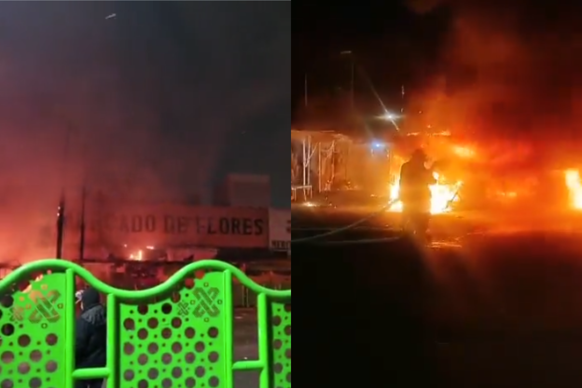 Foto:Captura de pantalla| VIDEOS: Se registra incendio a las afueras del mercado de la Merced