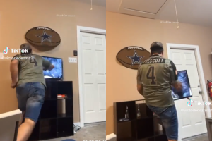 ¡No soportó! Hombre destroza tv tras la derrota de los Cowboys. Noticias en tiempo real