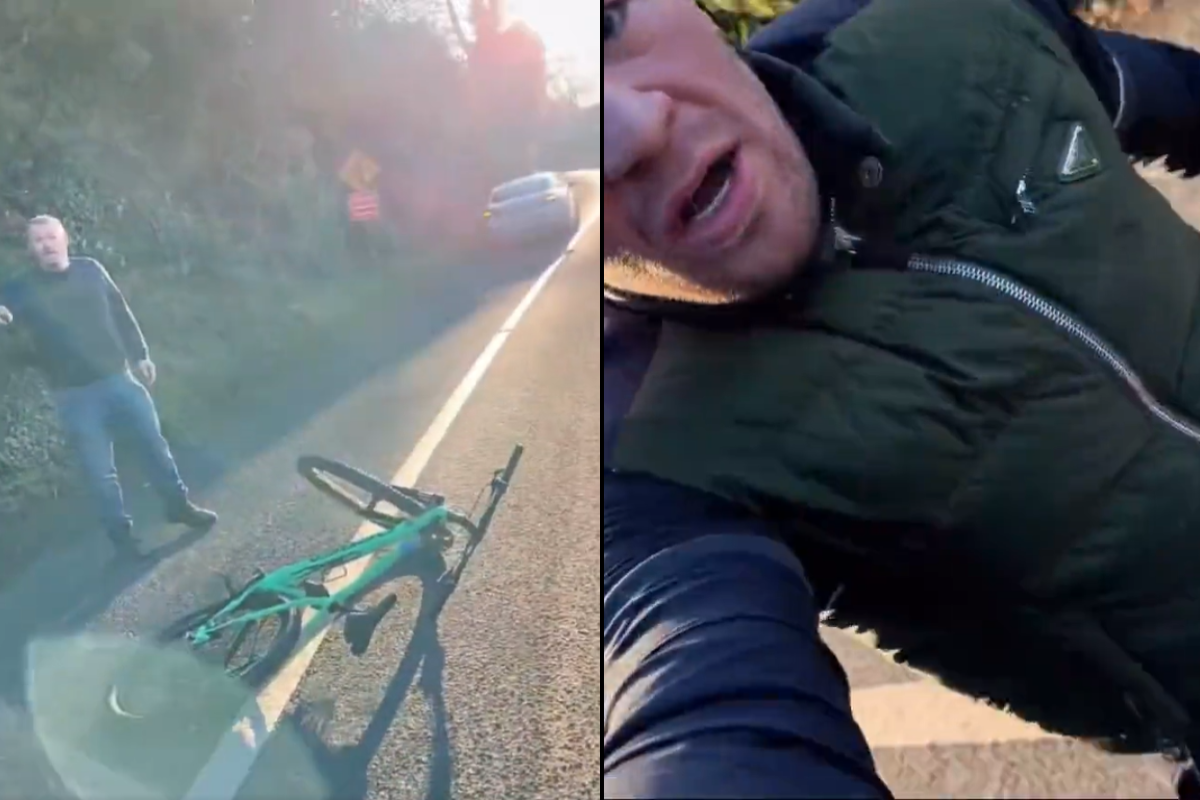 Foto:Captura de pantalla|VIDEO: Atropellan a Conor McGregor mientras paseaba en su bici