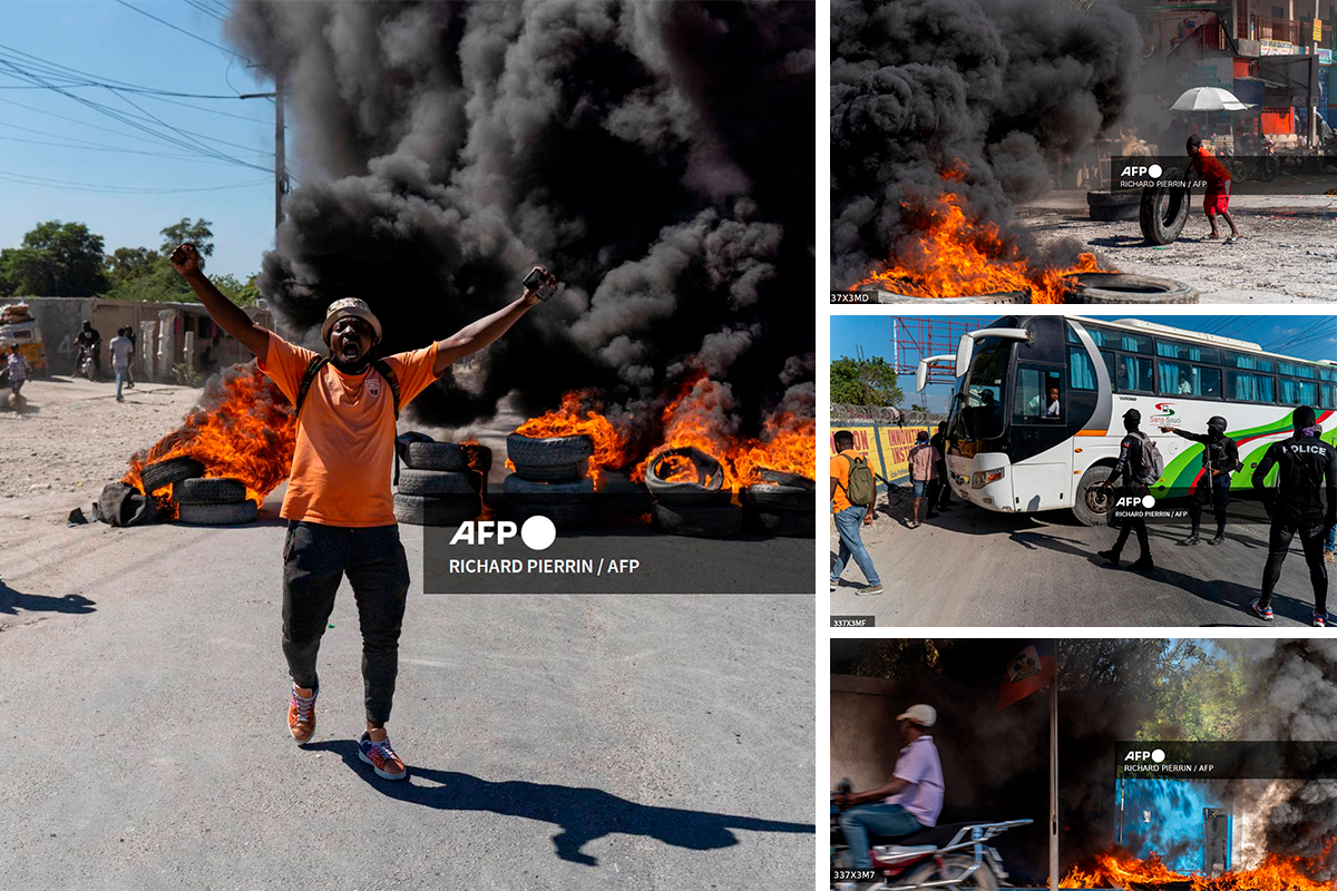Foto: AFP | Calles de Puerto Príncipe fueron bloqueadas con barricadas un día después de que las pandillas atacaron la sede de la policía en Liancourt. Haití