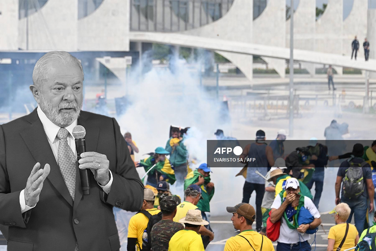 Foto: AFP | Una marea humana de manifestantes que protestan contra el regreso al poder de Lula, ocupó las sedes del Poder brasileño.