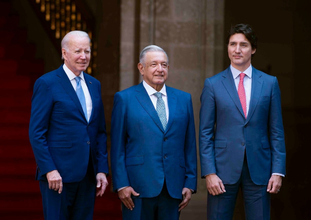 Foto: Presidencia | mensaje. AMLO, Biden y Trudeau durante la Cumbre de Líderes de América del Norte.