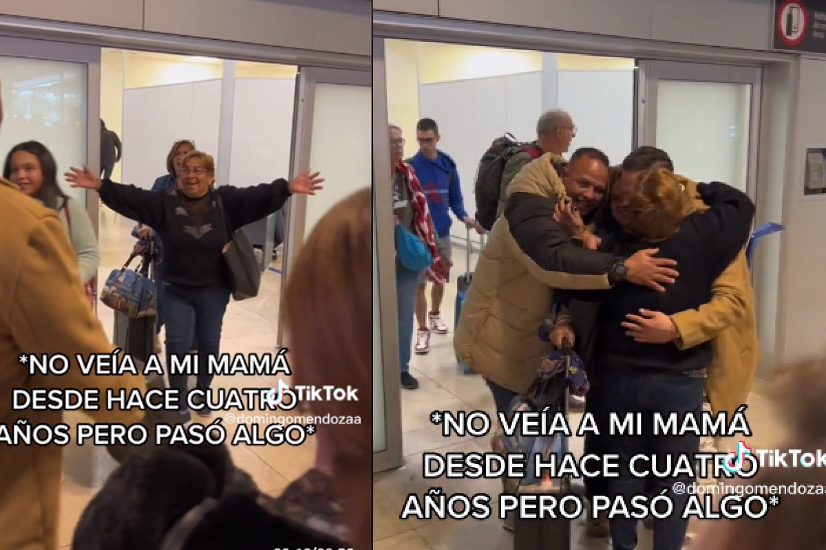 Video: Whoosh!  Mother confuses her son when she arrives at the airport;  reaction goes viral