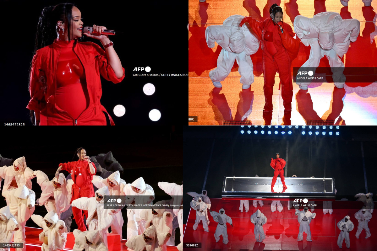 Rihanna ofreció este domingo, en el descanso del encuentro del Super Bowl, su primer concierto en siete años