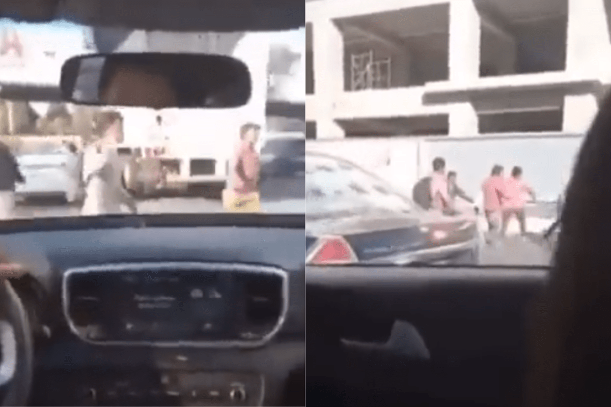 Foto:Captura de pantalla|VIDEO: Limpiaparabrisas agreden a conductor por no darle dinero