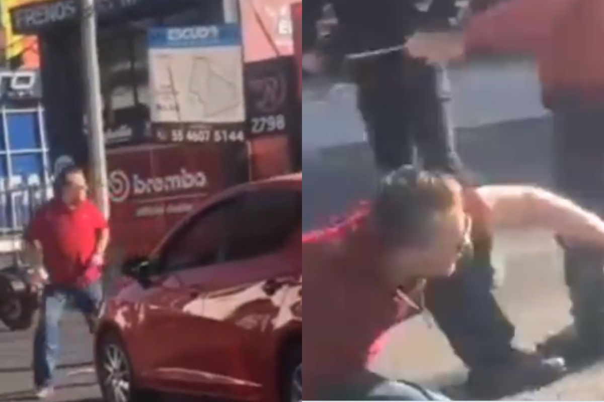 Foto:Captura de pantalla|VIDEO:¡Otra vez! Alfredo Adame protagoniza pelea en la calle