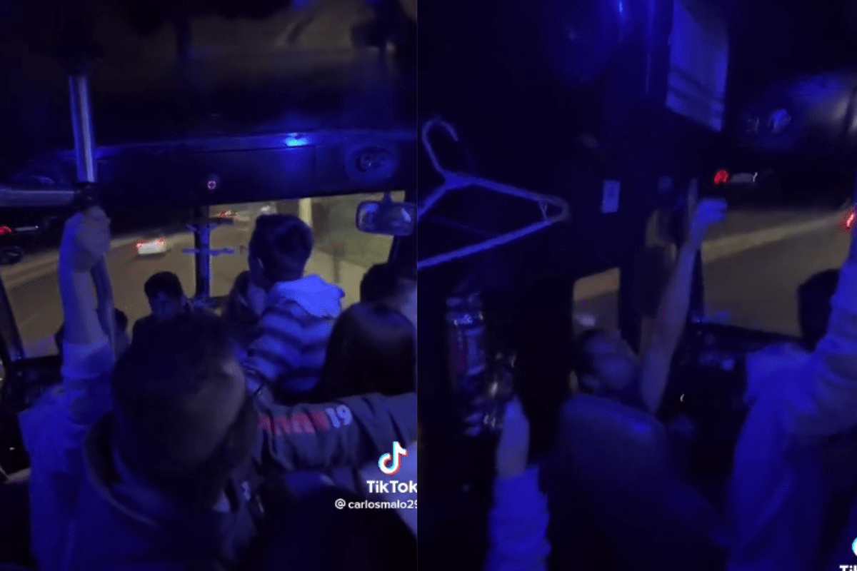 Foto:Captura de pantalla|VIDEO: Pasajeros de un microbús cantan “Se Que Es Tarde Ya”; Inspector busca al conductor