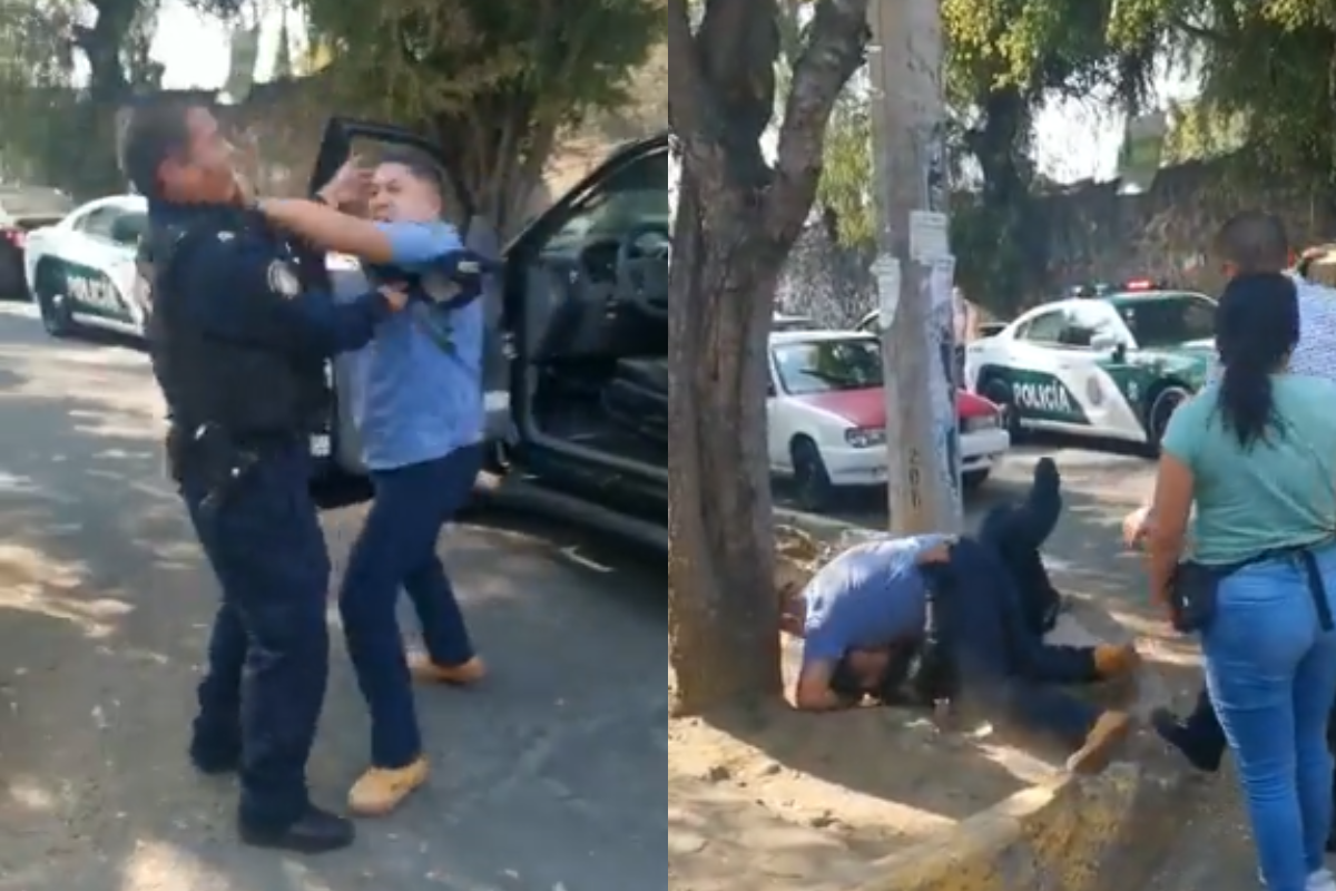 Foto:Captura de pantalla|VIDEO: Captan a un conductor golpeando a un policía
