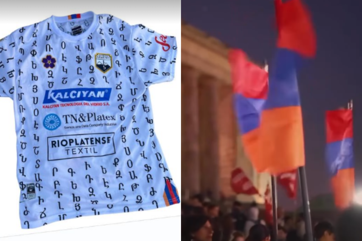 Foto:Captura de pantalla|¡Increíble! Equipo de Argentina dedica su jersey al alfabeto Armenio