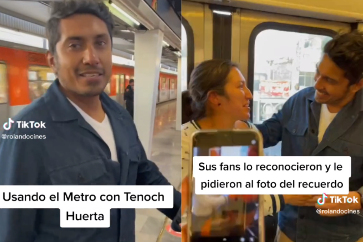 Foto:Captura de pantalla|¿Namor? Captan a Tenoch Huerta viajando en el Metro de CDMX