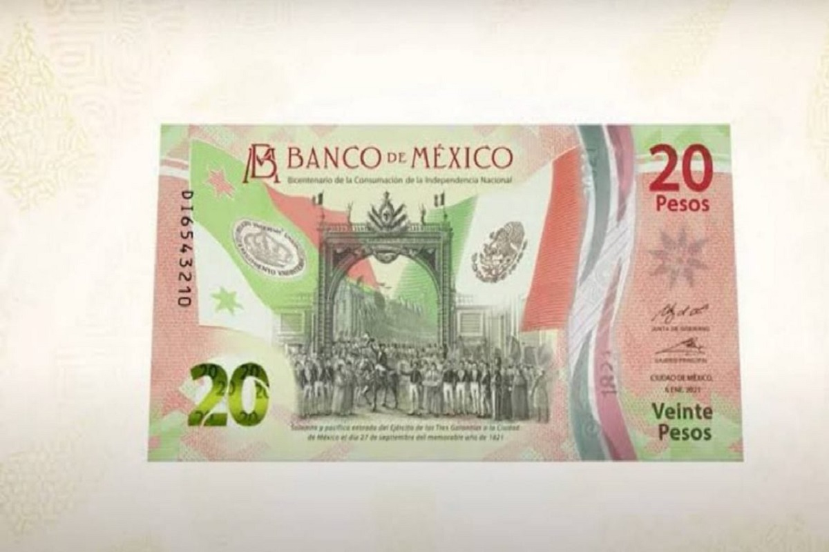El billete de 20 pesos conmemorativo de la Consumación de la Independencia de México se vendió a este precio por tener características únicas