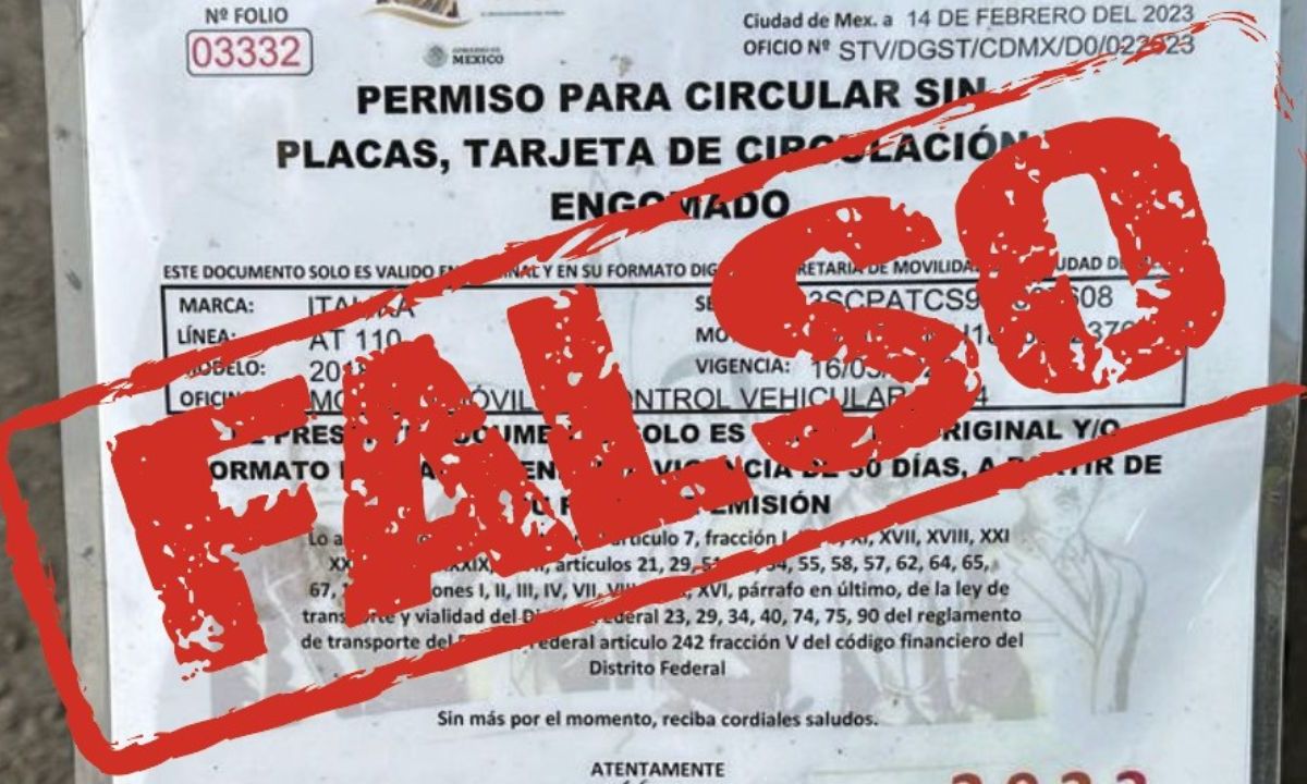 La Semovi de la Ciudad de México informó de la identificación de permisos falsos para conducir motocicletas sin placas