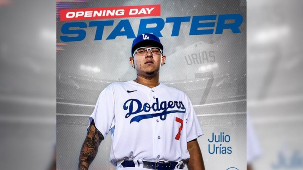 Foto:Twitter/@Dodgers|¡Orgullo! Julio Urías será abridor para el “Opening Day” de los Dodgers