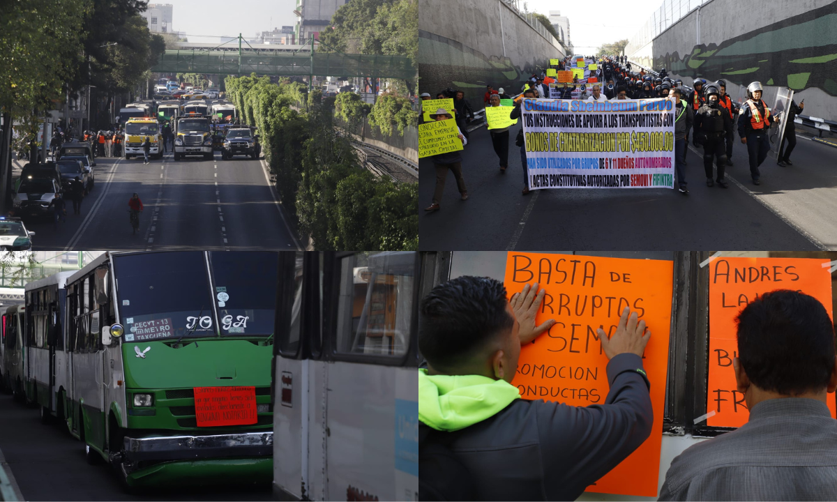 Un grupo de transportistas se manifestaron, pues denunciaron que existe un desvío en los bonos de chatarrización