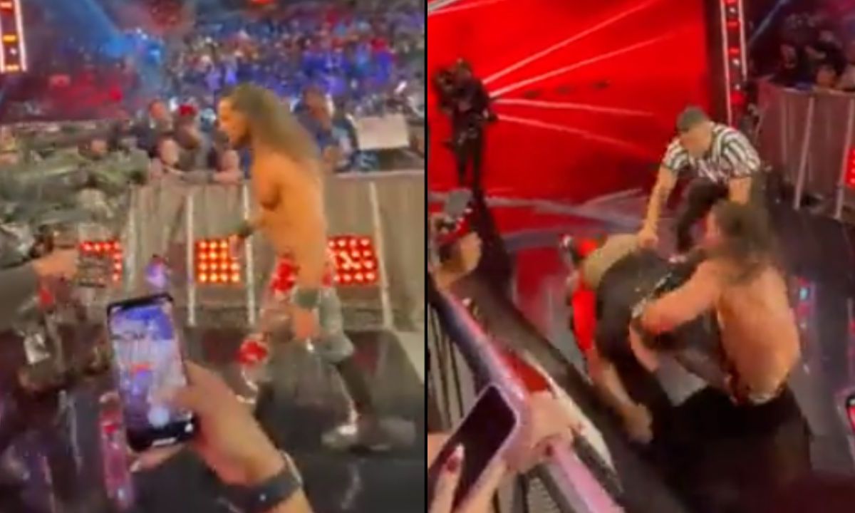 Foto:Captura de pantalla|VIDEO: ¡Inesperado! Aficionado golpea al luchador Seth Rollins en la WWE