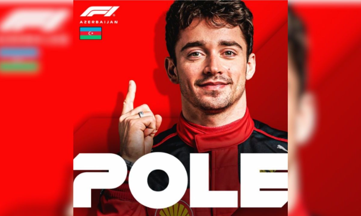 Foto:Twitter/@F1|Charles Leclerc logra la “Pole” para el GP de Azerbaiyán; Checo saldrá en 3ro