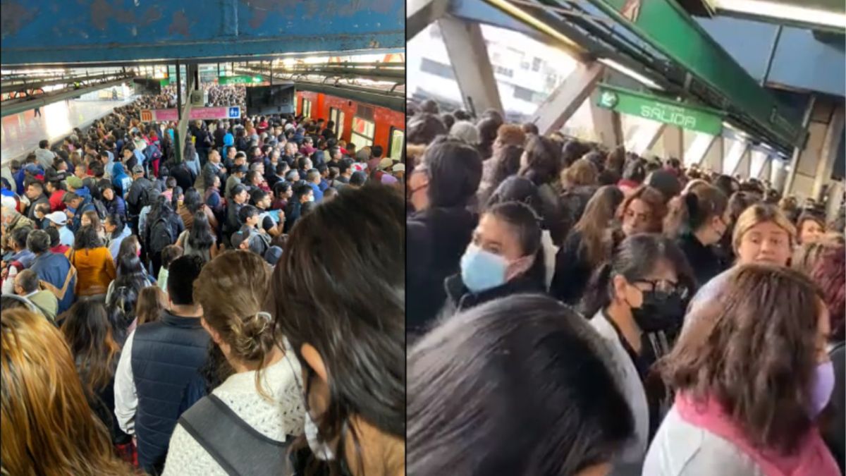 Foto:Redes sociales|Reportan retrasos y saturación en la Línea 8 del Metro