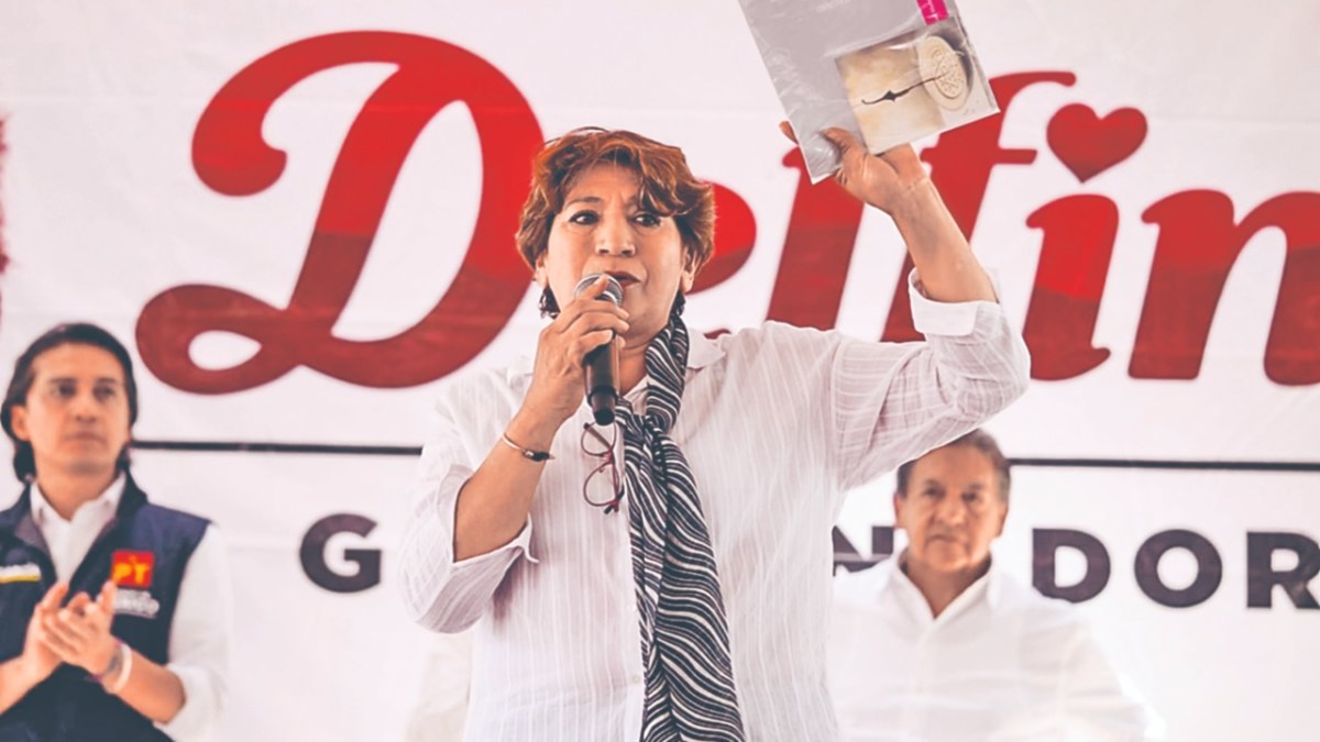 Delfina Gómez, candidata de Morena a la gubernatura de Edomex.