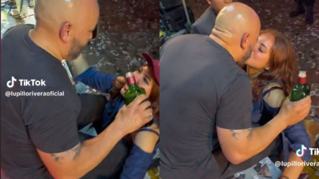 Foto:Captura de pantalla|¡Caramba! Lupillo Rivera sorprende con video besando a una fan en show