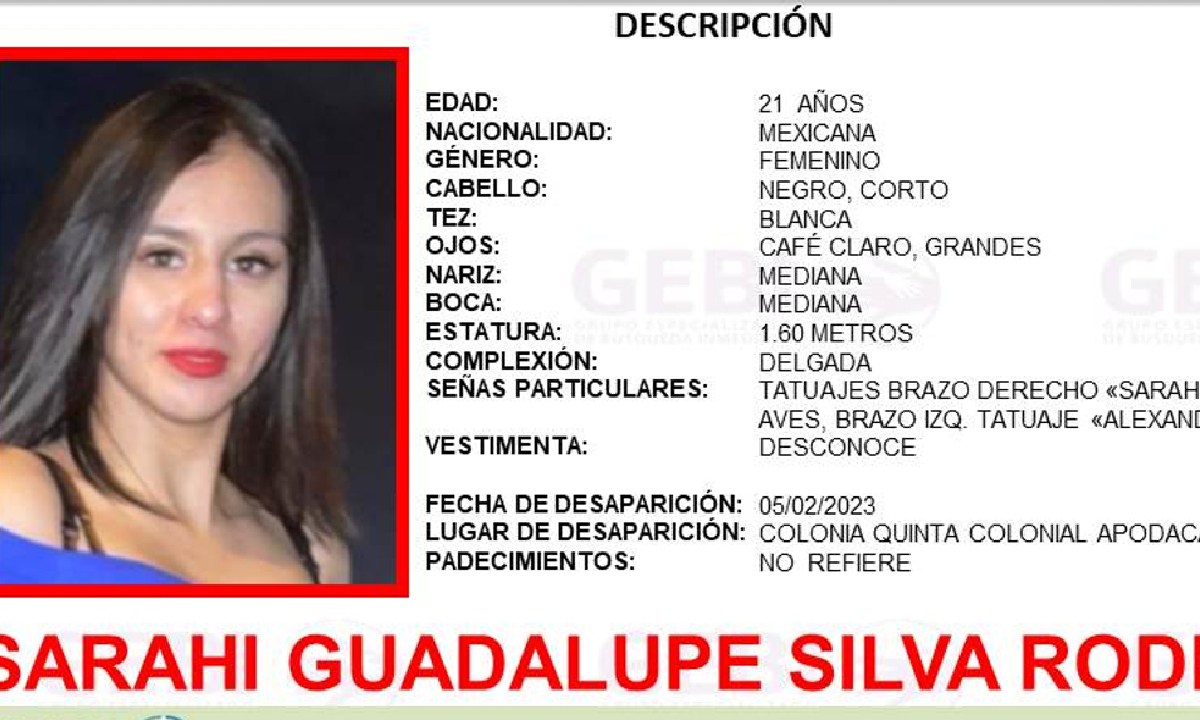 Fiscalía NL | Sarahí Guadalupe, desaparecida en NL, es hallada sin vida.