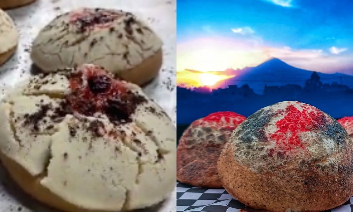 Poblanos crean las “Conchatépetl” y el "Volcán Don Goyo",  conchas de azúcar hechas en honor al Popocatépetl