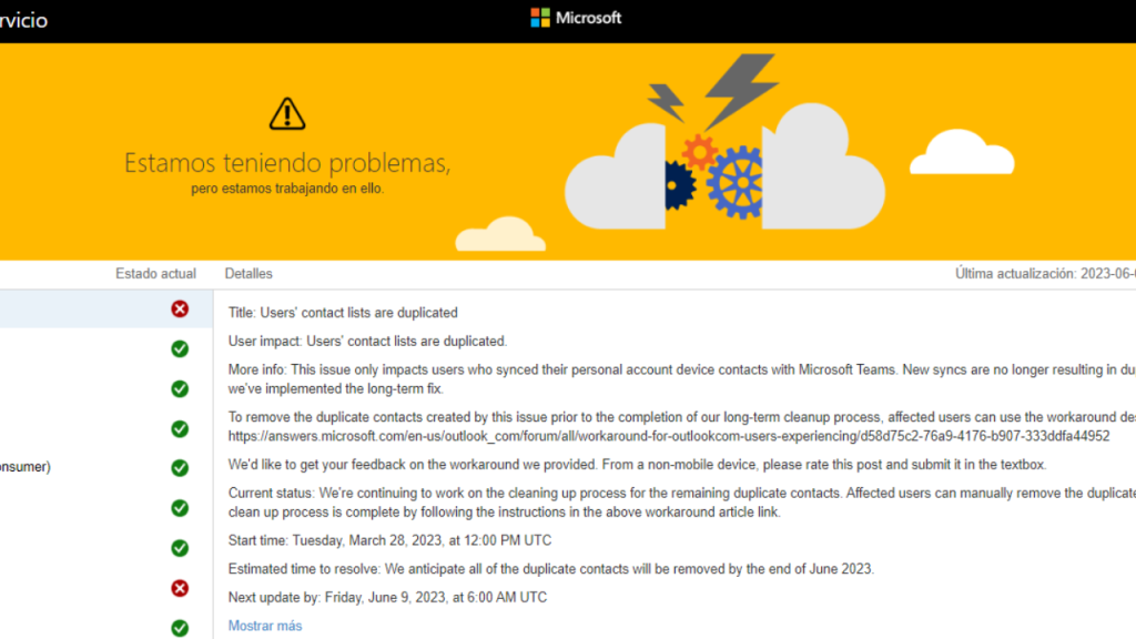 Foto: Especial | Tanto Microsoft Outlook como Microsoft Teams están reportando fallas esta mañana.