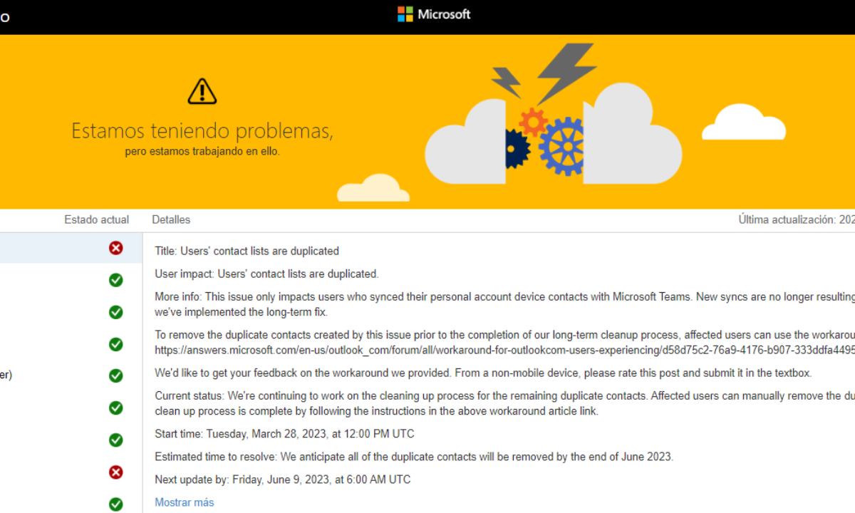 Foto: Especial | Tanto Microsoft Outlook como Microsoft Teams están reportando fallas esta mañana.
