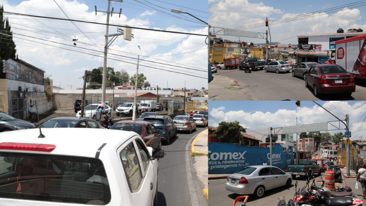 Foto: Valeria Chaparro | Cientos de autos tuvieron que tomar vialidades alternas por el bloqueo en la México-Toluca.