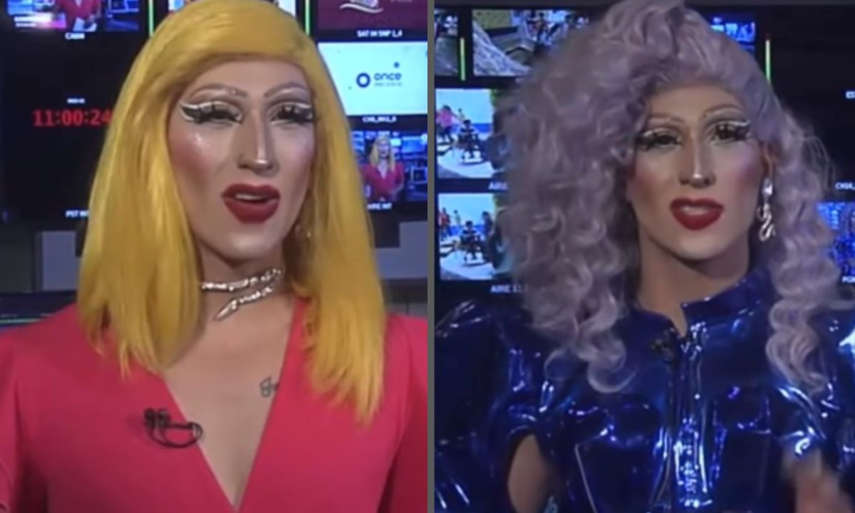 Foto:Captura de pantalla|Guillermo Barraza se convierte en la primera Drag Queen en dar las noticias en TV