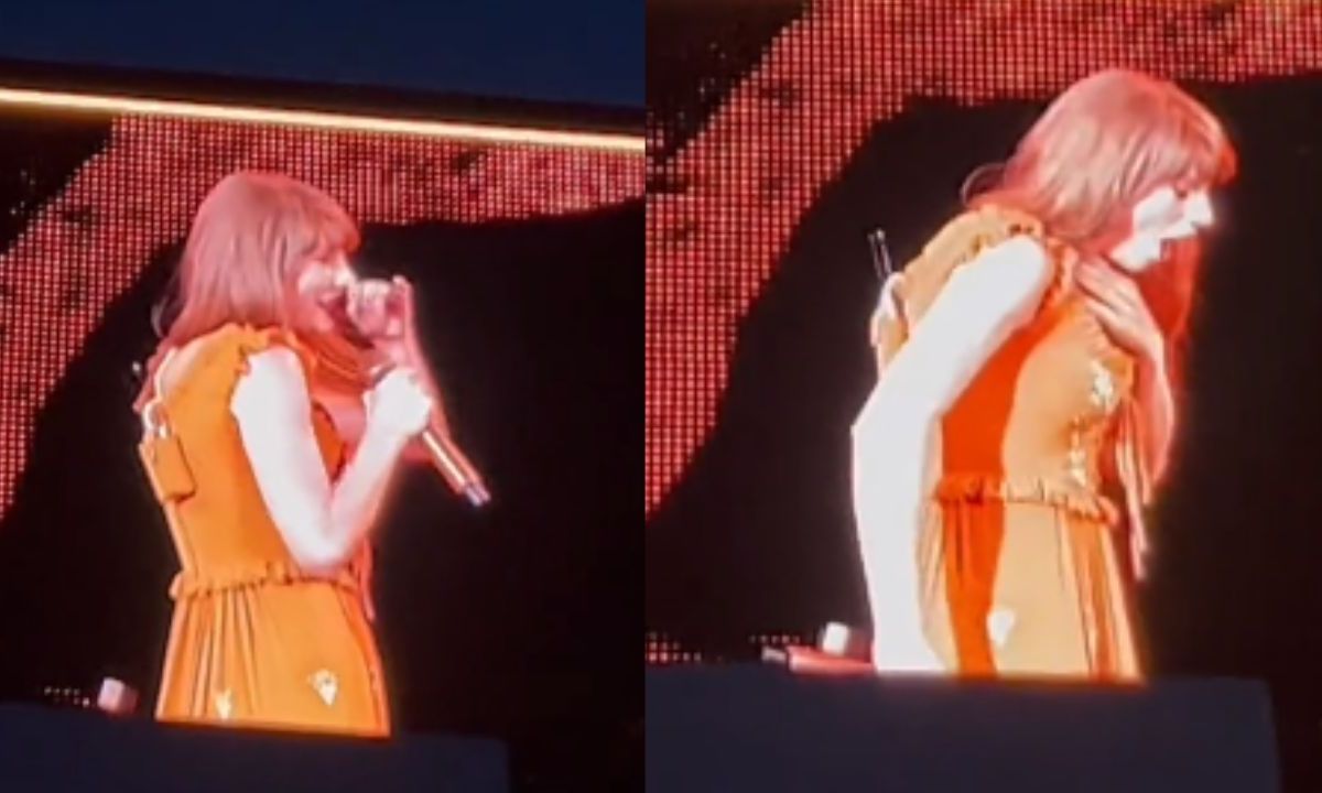 Foto:Captura de pantalla|¿Yomi? Taylor Swift se come un insecto mientras cantaba en show