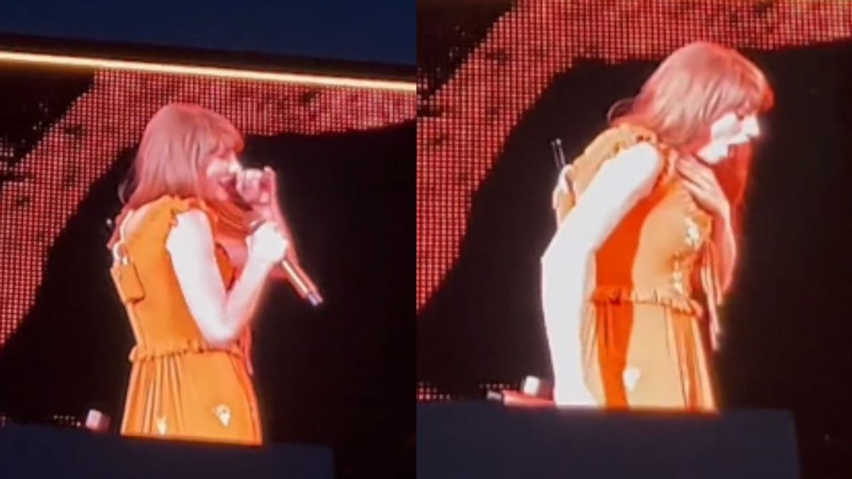 Foto:Captura de pantalla|¿Yomi? Taylor Swift se come un insecto mientras cantaba en show