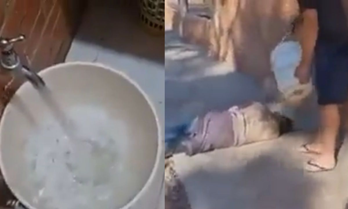 Un hombre le arroja agua helada a una persona en situación de calle solo porque dormía frente a su casa